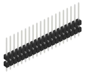 Pin header, 20 pole, pitch 2.54 mm, straight, black, 10050868