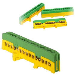 Listwa Zaciskowa Zacisk Rozgałęźny Izolowany 63A 15x1-16mm Żółto-Zielony