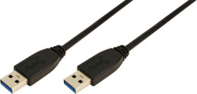 USB 3.0 connection cable, USB plug type A to USB plug type A, 3 m, black, CU0040