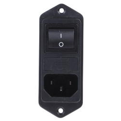 Gniazdo zasilające IEC z filtrem przeciwzakłóceniowym2 6A C14 Schaffner Montaż na panelu 5 x 20mm