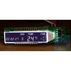 WYŚWIETLACZ LCD DO PC Z KONTROLEREM I STEROWNIKIEM WENTYLATORÓW - BIAŁE ZNAKI NIEBIESKIE TŁO