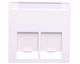 Merten System M Płytka centralna podwójna gniazda komputerowego RJ45 biała MTN469925