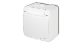 Junior Gniazdo Pojedyncze Z/U (Klapka Biała) Biały Ghe-1P