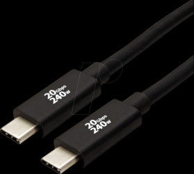 11029088 USB 20-Gbps cable, USB-C to USB-C connector, 240 W, black, 3 m