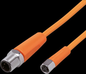 Sensor actuator cable, M12 cable plug, straight, A to M8 cable socket, straight, A, 3 pole/3 pole, 3.5 m, PVC, orange, 3 A, EVT3