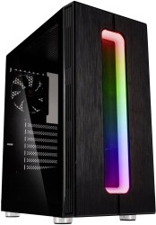 Kolink Nimbus RGB Midi Tower Obudowa do komputera czarny z 1 wentylatorem, ze zintegrowanym oświetleniem, z okienkiem, z