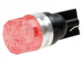 Żarówka samoch.LED 12V T10 0.5W 12mm Czerwona