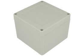 Obudowa; uniwersalna; ZP105.105.75JH TM; poliwęglan; 105mm; 105mm; 75mm; jasnoszary; hermetyczna; z tulejkami mosiężnymi; Kradex