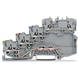 Kostka zaciskowa na szynie DIN WAGO poziomy: 4 24 → 16AWGWciskany zacisk Cage Clamp TOPJOB S