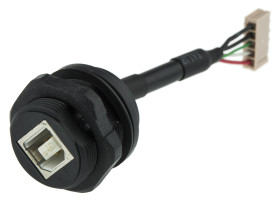 Złącze USB B Nakrętka blokująca Męskie do żeńskiego 2.0 ,1-portowe