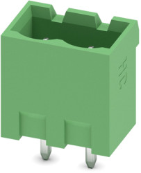 Pin header, 2 pole, pitch 5 mm, straight, green, 1924198