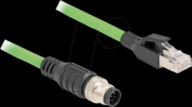 80421 M12 cable, A-coded, 8 pin plug / RJ45 plug, 1 m