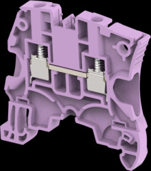 Feed through terminal, spring-clamp connection, 0.2-4.0 mm², 2 pole, 32 A, 8 kV, purple, 1SNK505063R0000