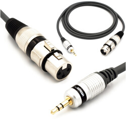 Kabel Mikrofonowy Jack 3,5mm XLR Żeński MK21 1m Vitalco