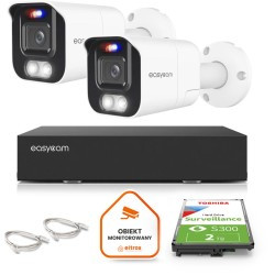 Zestaw monitoringu Easycam z 2 kamerami EC-IP-B5MP40DLT 5MPx z aktywnym odstraszaniem