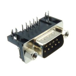 ZŁĄCZE DRB-09RP MĘSKIE KĄTOWE W DRUK R-7,2MM RoHS