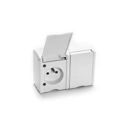 Żuk gniazdo podwójne 2x2P+Z n/t IP44 białe VG 262-01 51.325