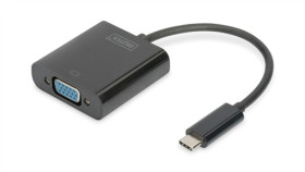 Adapter Graficzny Vga 1080P Fhd Na Usb 3.1-C Czarny Dł. 15Cm Da-70853