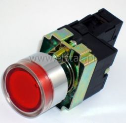 Przycisk czerwony podświetlany metalowy ( NC )