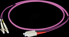 O0323FT.0,5 Duplex Jumper LC-SC 50/125µ, OM4, erika violet, 0,5m