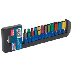 Sealey AK282 Multi-coloured Socket Set 12pc 1/4&quot;sq Drive Metric