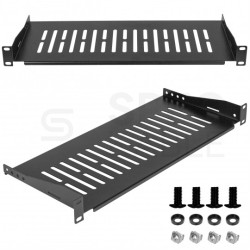 Półka stała do szafy RACK 19" 1U 200mm czarna NEKU