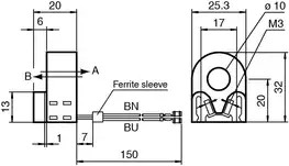 Inductive ring sensor, 2 wire, 1 Form B (N/C), 187454