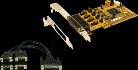 EX-41384 EXSYS PCI Card 4S Serial RS-232 + Cable, bracket