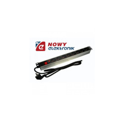 Listwa Zasil. Do Szafy Rack 8gn. 19" 8 Gniazd 1U Wyłącznik