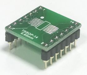 Adapter TSSOP14/SSOP14/MSOP14-->DIL14 (PDIP14 15,24mm/.600")