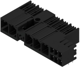 Pin header, 5 pole, pitch 7.62 mm, angled, black, 1156930000