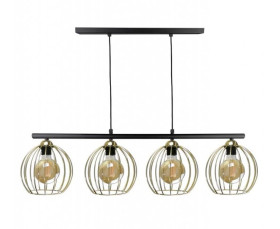 Lampa wisząca nowoczesna 4xE27 BACCA BLACK/GOLD LONG