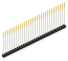 Pin header, 30 pole, pitch 2.54 mm, straight, black, 10049054