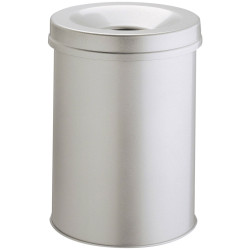 Durable 330510 Waste Paper Basket 15L Steel Grey Self-Extinguishing