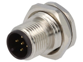 Złącze okrągłe M12 męskie proste do lutowania 5pin 60V T4130012051-000