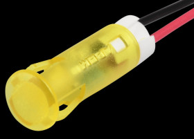 QS63XXY24 Indicator LED, 24 V DC, 6 mm, wired, yellow