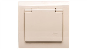 Kier Gniazdo Bryzgoszczelne Z/U Schuko Ip44 Klapka Beżowa Gph-1Ws/01/W