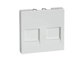 MERTEN SYSTEM M Płytka czołowa podwójna z wbudowaną klapką do gniazdek modułowych biały polarny MTN4562-0319 SCHNEIDER ELECTRIC