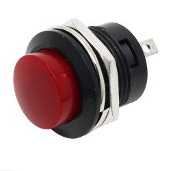 16mm Panel Mount Momentary Pushbutton - Burgundy