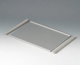 Profile plate, aluminum, (W x H x D) 263 x 8 x 180 mm, gray, B4126126