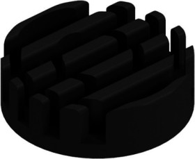 LED heatsink, (Ø x H) 33 x 10 mm, 18.15 to 3.8 K/W, black anodized, 10037058