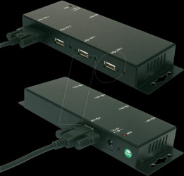EX-1166HMV USB 2.0 4-port hub, screw-mountable, metal housing