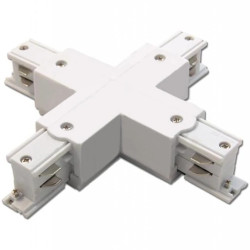 Łącznik Poczwórny Krzyżowy do Listw Szynowych Trójfazowych Biały