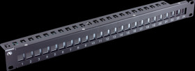 BS75066-1 19" patch panel for 24 Keystone modules, black