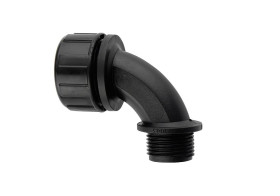 Łącznik do kanałów kablowych Flexicon gwint M40mm 40mm Zagięcie 90° Nylonowy Czarny