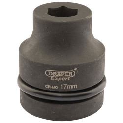 Draper Expert 05098 Expert 17mm 1&quot; Square Drive Hi-Torq&#xAE; 6 Point Impact Socket