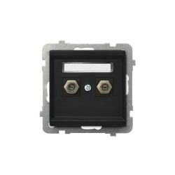 Gniazdo antenowe 2xF GPA-2RF/m/33 czarny metalik SONATA Ospel