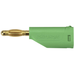 Sch&#xFC;tzinger DI FK 15 L Au/GN Spring-loaded Plug 4mm Green 1pc