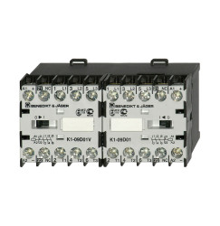 Miniaturowy układ rewersyjny 3P, 24 V DC, 9 A, 4 kW, 1NO, K1W09D10MC 24
