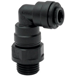 Angle screw-in fitting, L 24 mm, 16 bar, POM, for hose, 135956